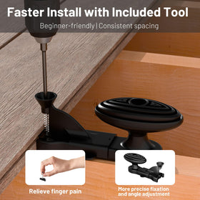 ZONEGRACE spacing tools and drill bits in-use during deck installation.