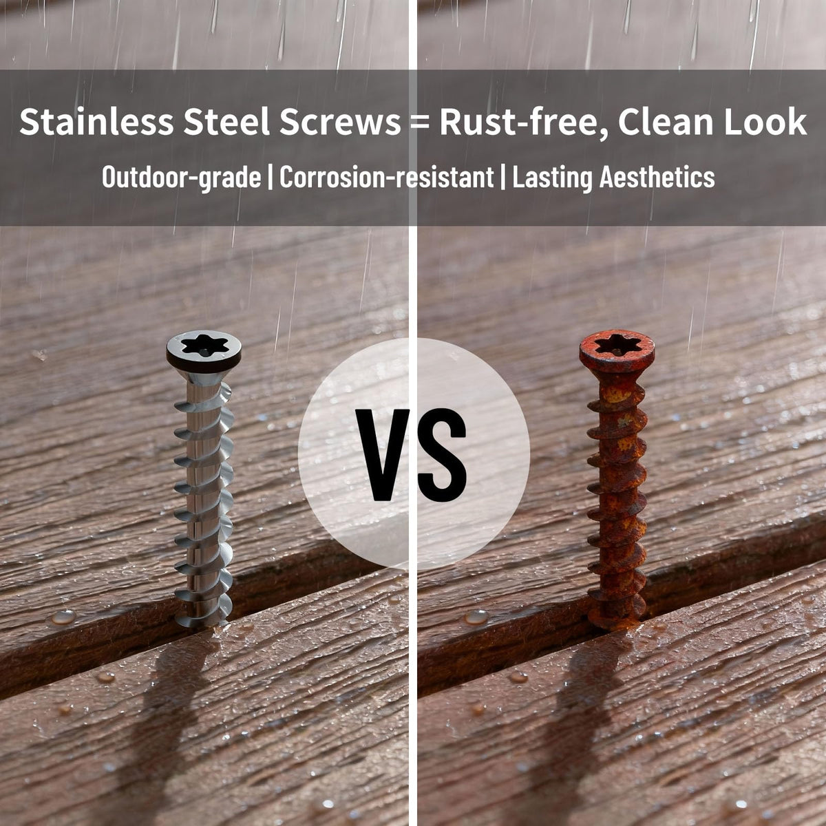 ZONEGRACE stainless steel screws 316-grade emphasize durability against weather.