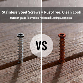 ZONEGRACE stainless steel screws 316-grade emphasize durability against weather.