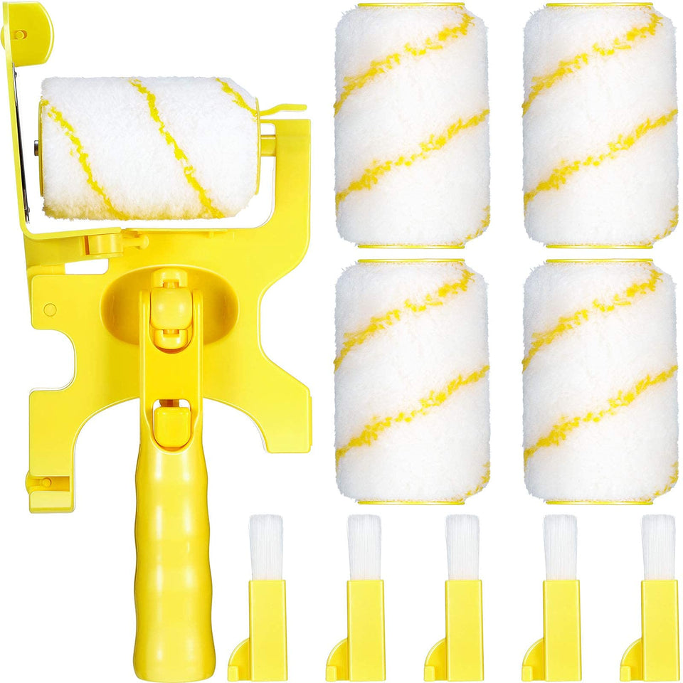 Zonon 9-set paint edger kit roller demonstrates precise edge painting on walls.
