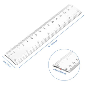 Zonon clear plastic ruler six inches for easy measurement.