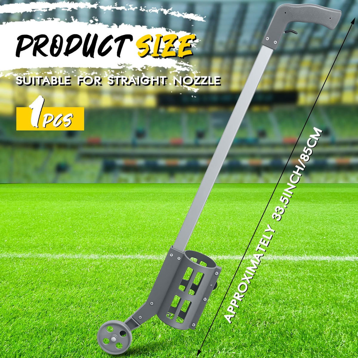 Zonon marking wand with detachable wheels for easy loading and setup.