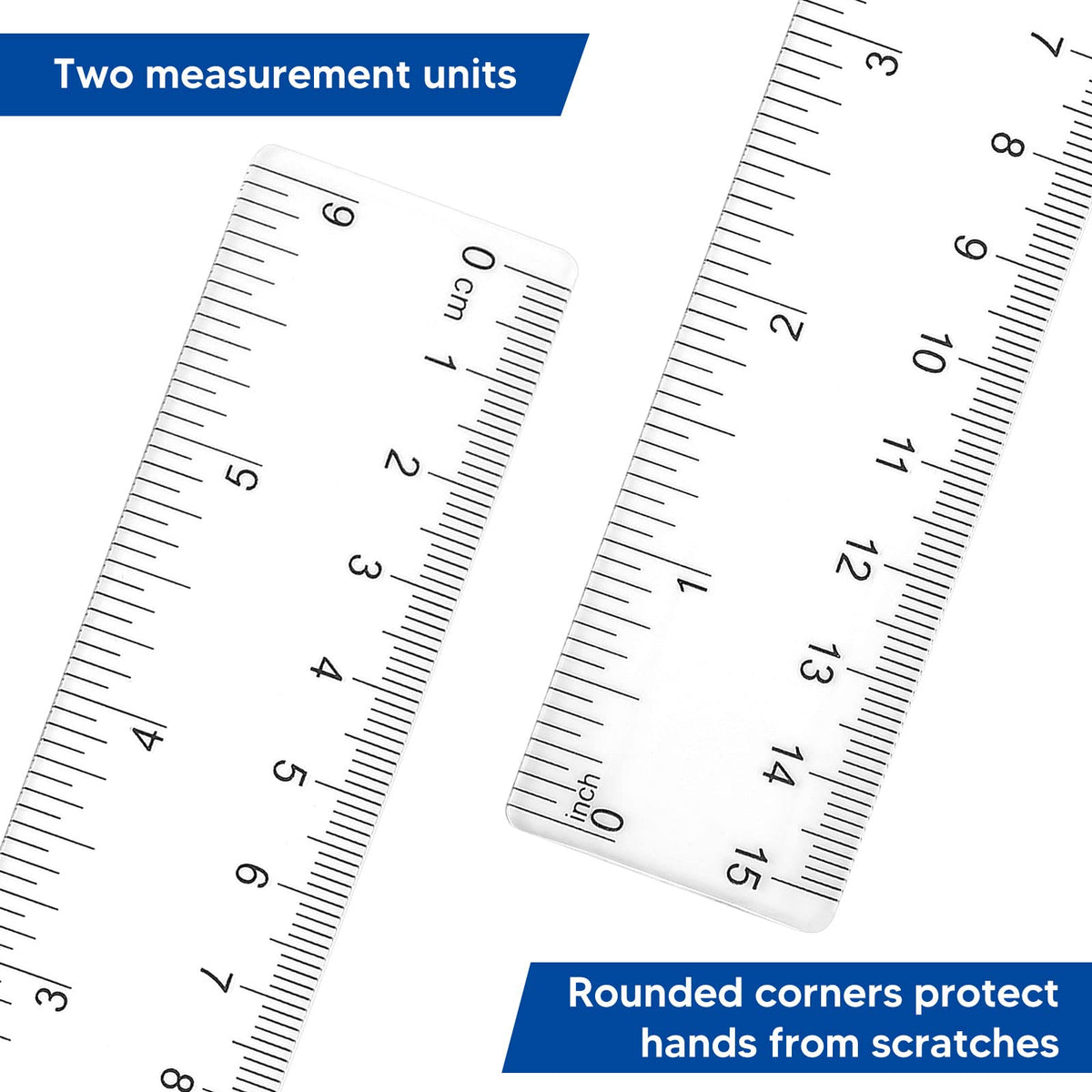 Zonon flexible 6-inch ruler made from durable ABS plastic.