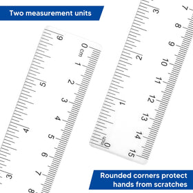 Zonon flexible 6-inch ruler made from durable ABS plastic.