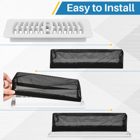 Zonon register cover installs easily without tools on 4x12 inch vents