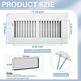 Zonon steel vent cover with matte white finish resists rust and wear.