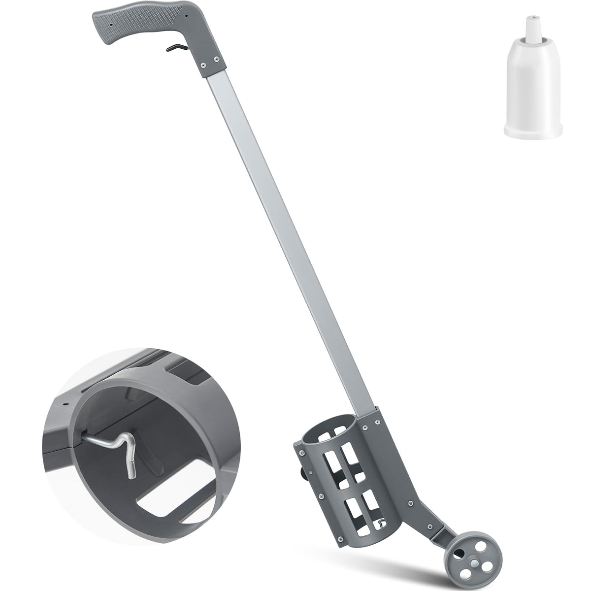 Zonon wheeled marking wand in grey for precise side-push line marking.