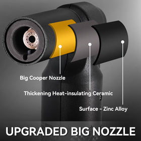 Zoocura bottom fill port enables easy refilling with butane.