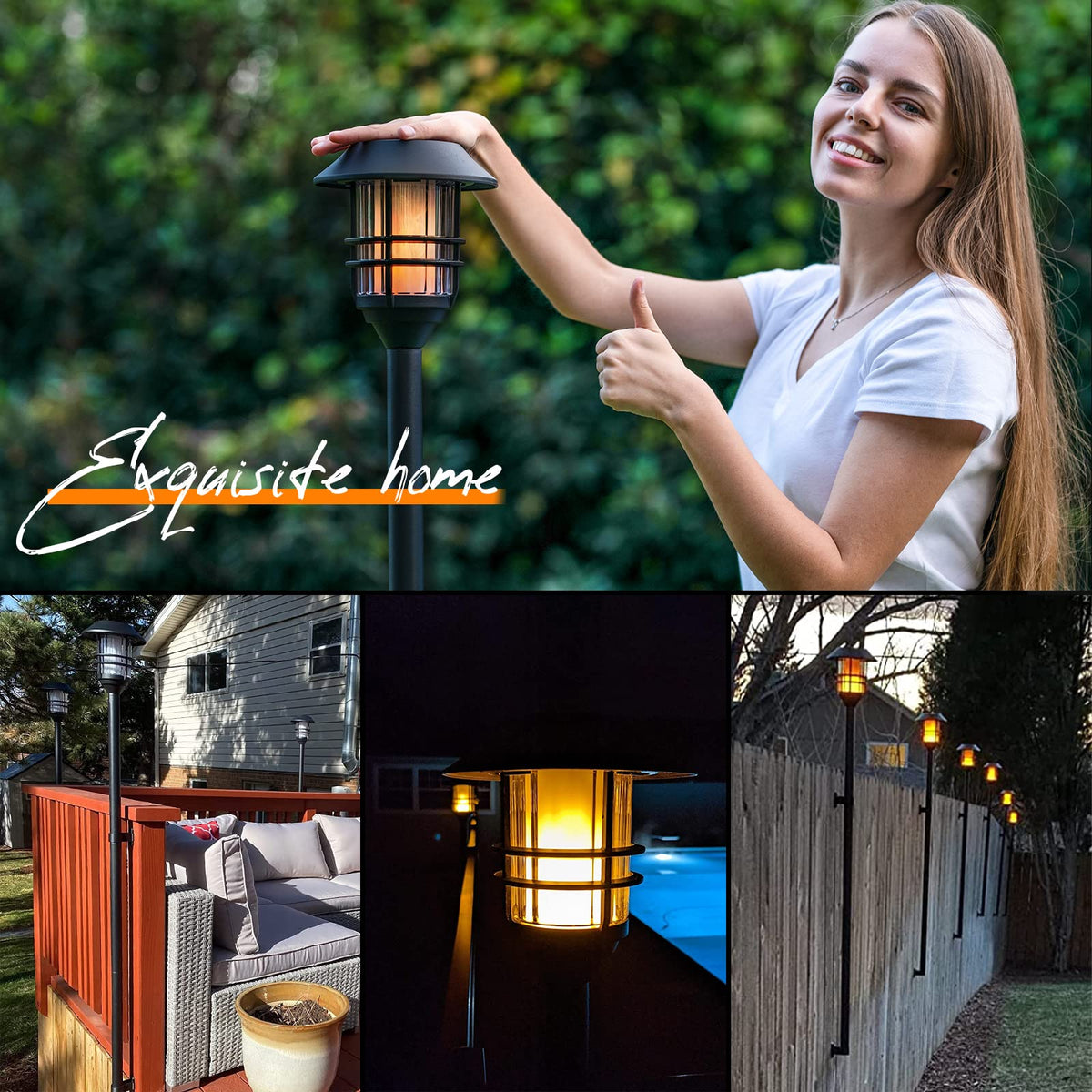 ZOOHAR solar torch automatically turns on at dusk and off at dawn for seamless lighting.