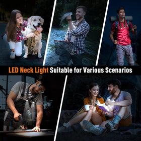 ZOOI neck light charges via USB-C with two ports for efficient charging.