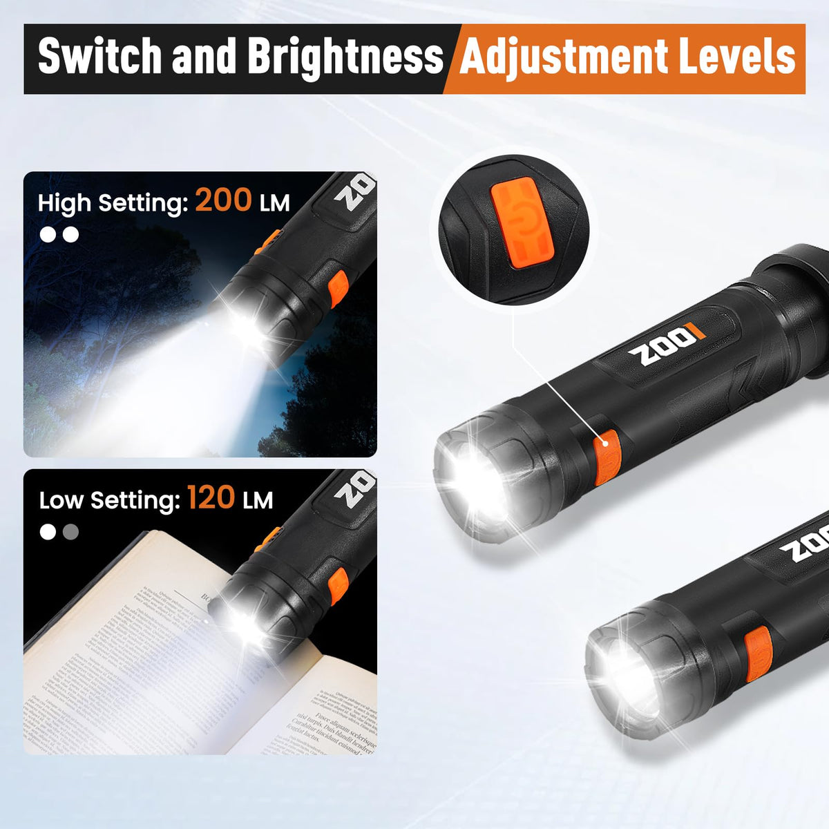 ZOOI neck light waterproof design withstands humid environments for outdoor use.