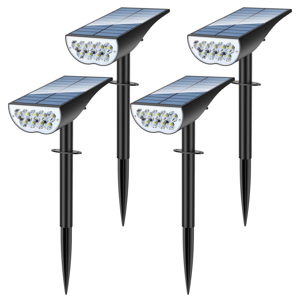 ZOOKKI solar spot light demonstrates adjustable ground beam angle for trees and paths