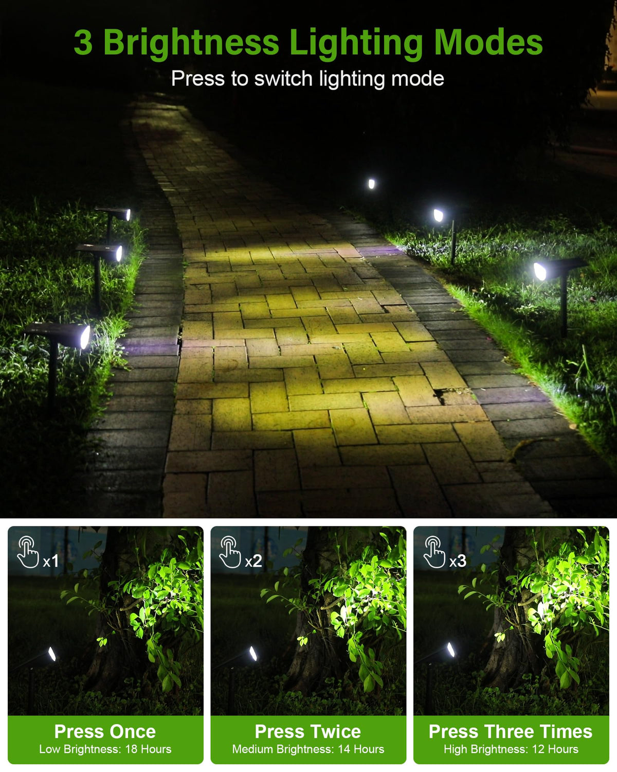 ZOOKKI IP65 waterproof solar spotlight withstands weather while illuminating outdoor spaces