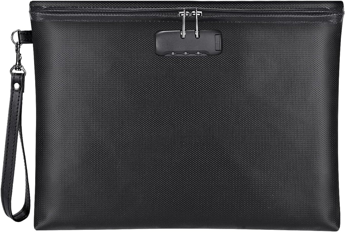 ZOOPIP fireproof bag with locked zip secures documents during travel