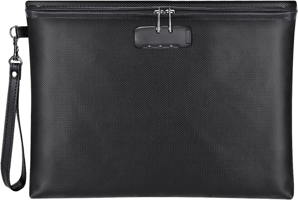 ZOOPIP fireproof bag with locked zip secures documents during travel