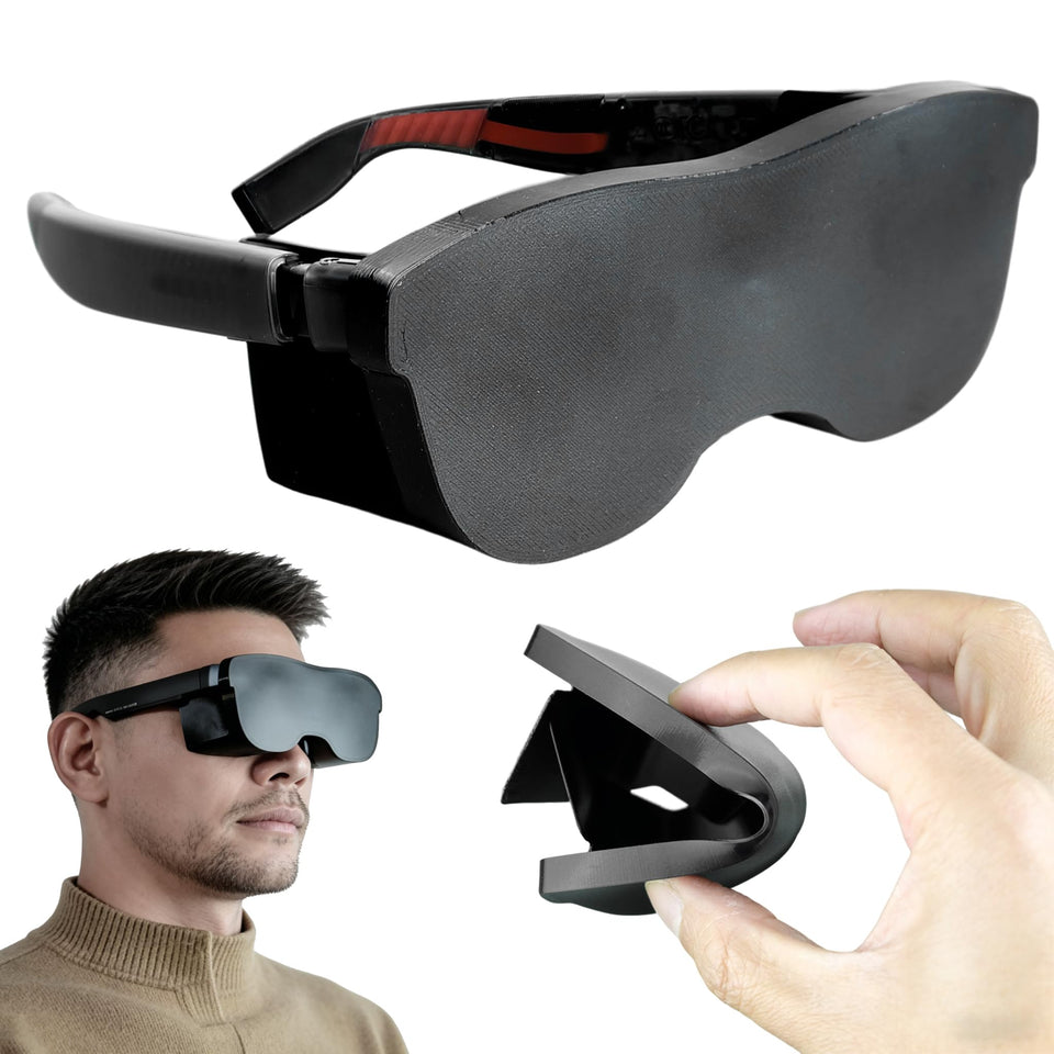 Zooplan Full Light Blocker front view for XREAL 1S reduces ambient glare for crisper visuals.