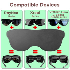 Zooplan Full Light Blocker side profile showing quick snap-on attachment for RayNeo models.