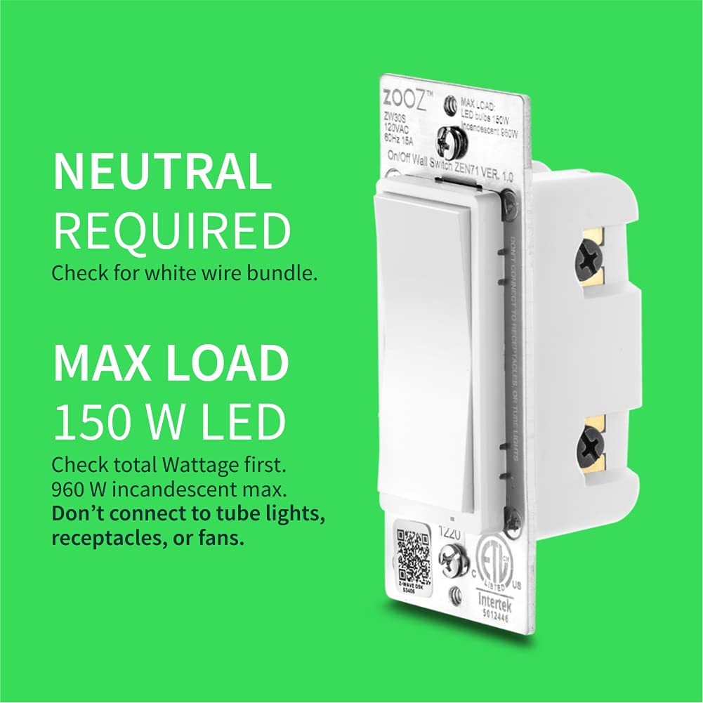 Zooz 800LR compact depth fits in shallow backboxes for easier installation.