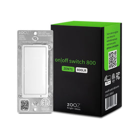 Zooz 800LR switch front view with compact profile for tight boxes.