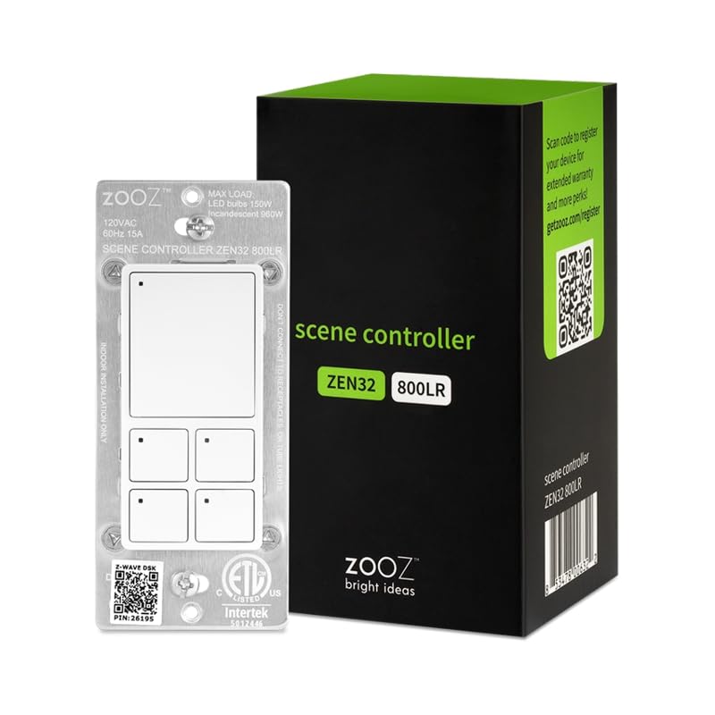 ZOOZ ZEN32 800LR front view for quick scene control with Z-Wave compatibility.