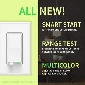 Zooz Zen71 800LR hub compatibility graphic shows Z-Wave hub options for control.