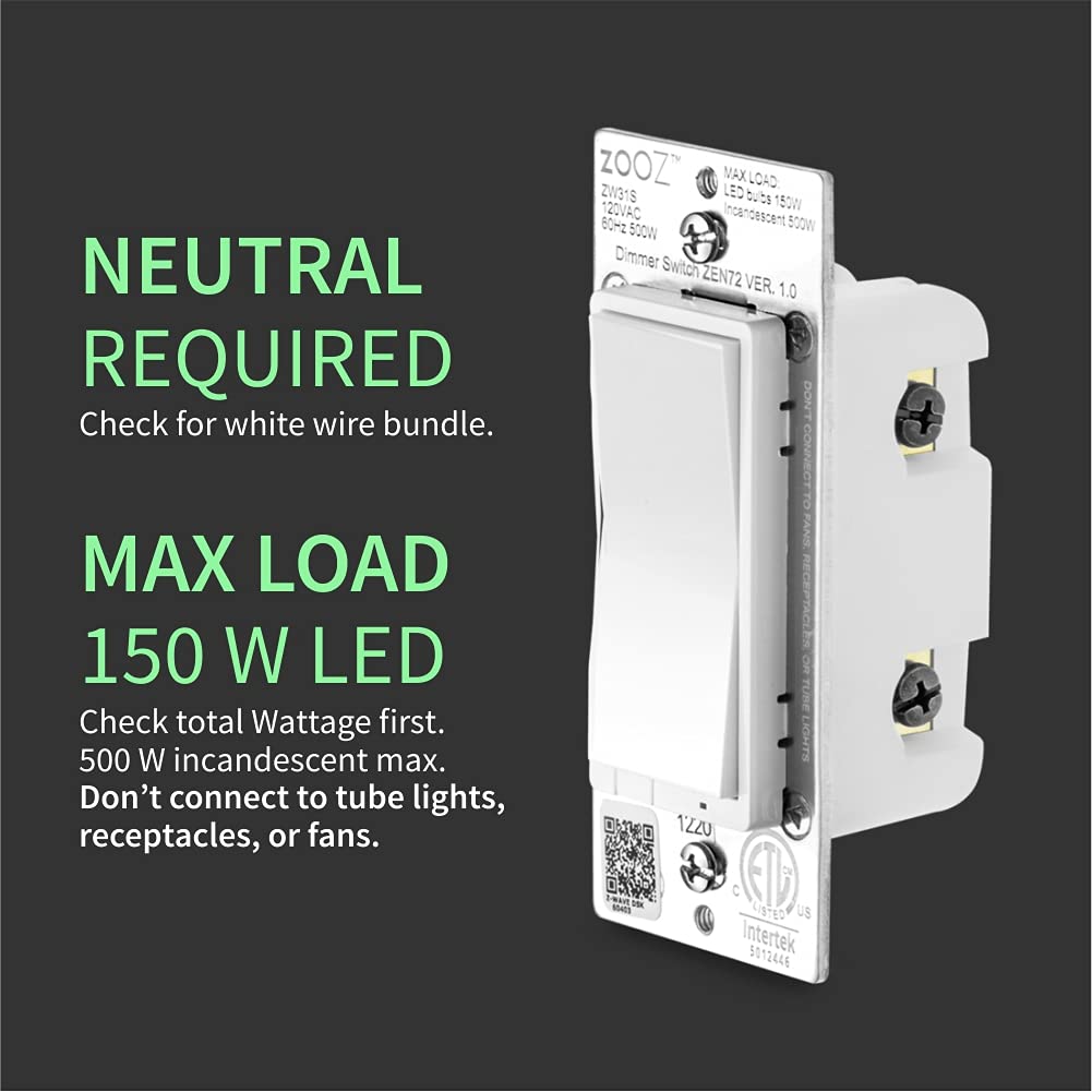 Zooz Zen72 800LR hub control image for app-based dimming