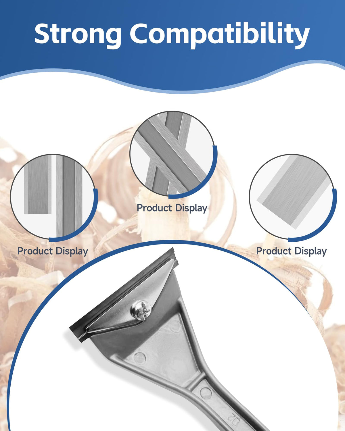 Zorqon multi-purpose blade removes paint, glue, and grout from rough floors.