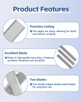 Zorqon precision cutting edge enables fast, clean scraping on paint and glue.