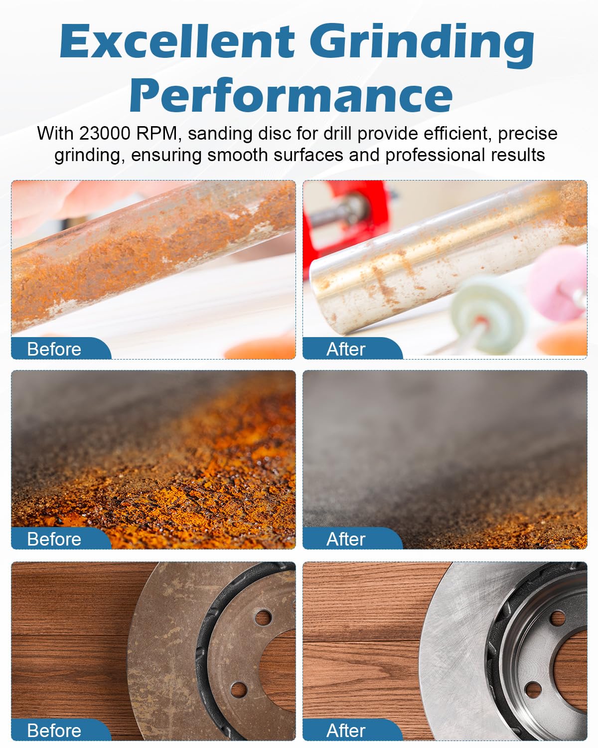 ZORUNNA 36-grit sanding discs optimized for aggressive material removal and smooth finishes.