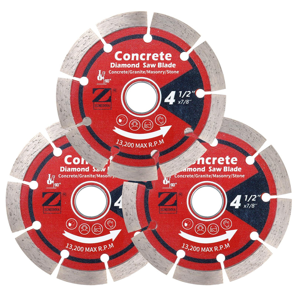 ZORUNNA 4-1/2 inch diamond blade for grinder delivers precise dry and wet masonry cuts.