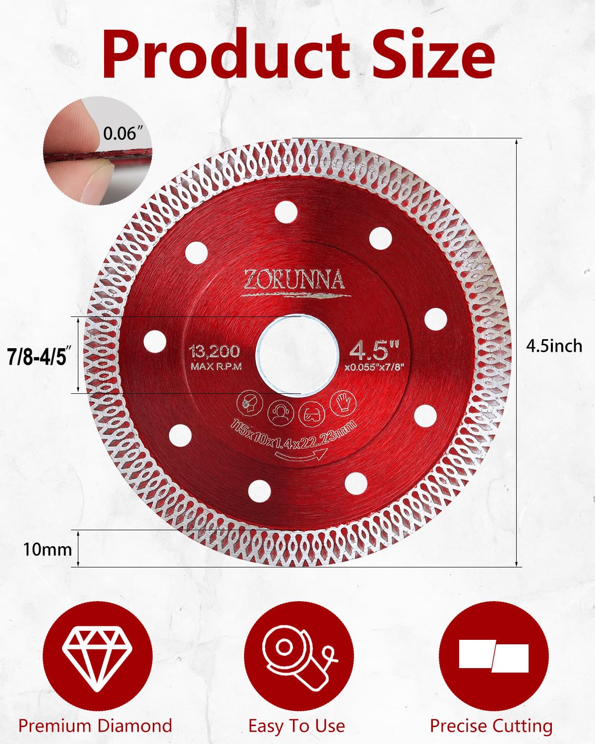 Close-up of ZORUNNA diamond matrix suggesting extended blade life