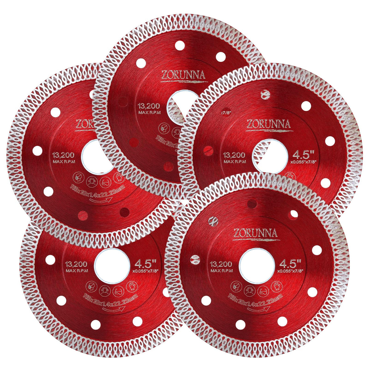 ZORUNNA 4-1/2 inch diamond tile blade for porcelain delivers precise, chip-free cuts