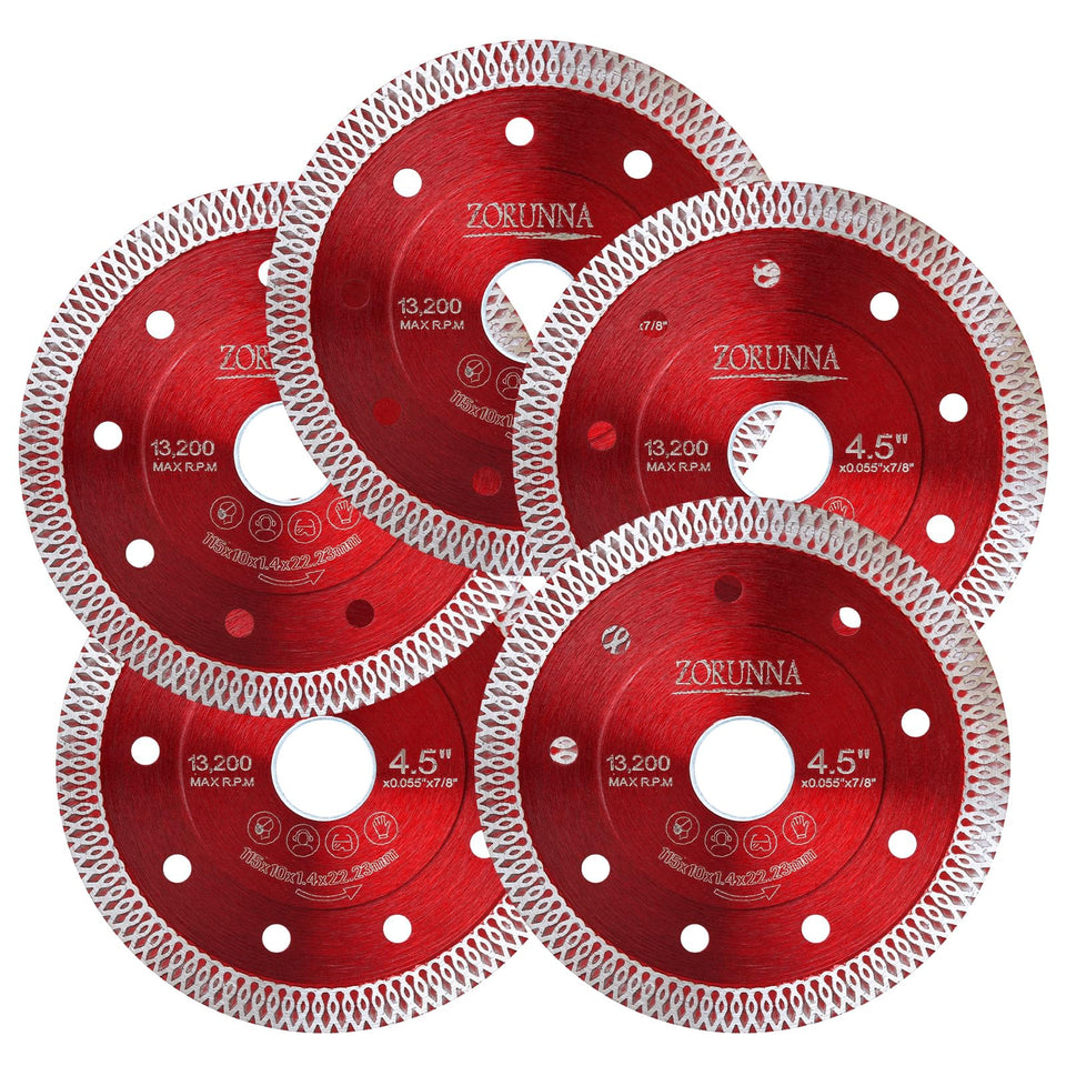 ZORUNNA 4-1/2 inch diamond tile blade for porcelain delivers precise, chip-free cuts