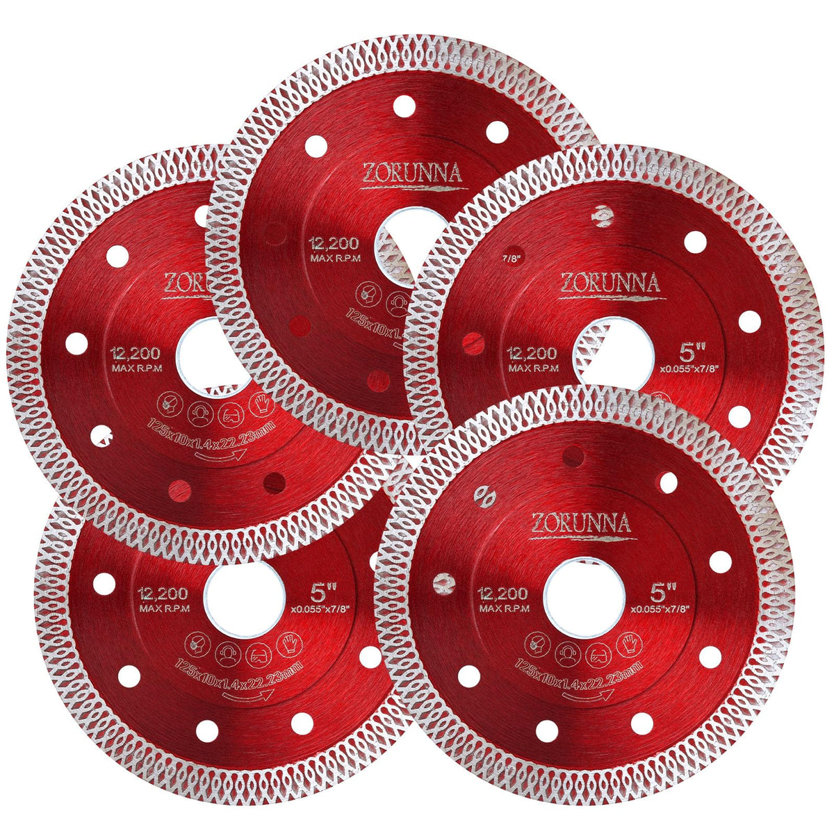 ZORUNNA 5-inch blade cutting tile with clean porcelain edges