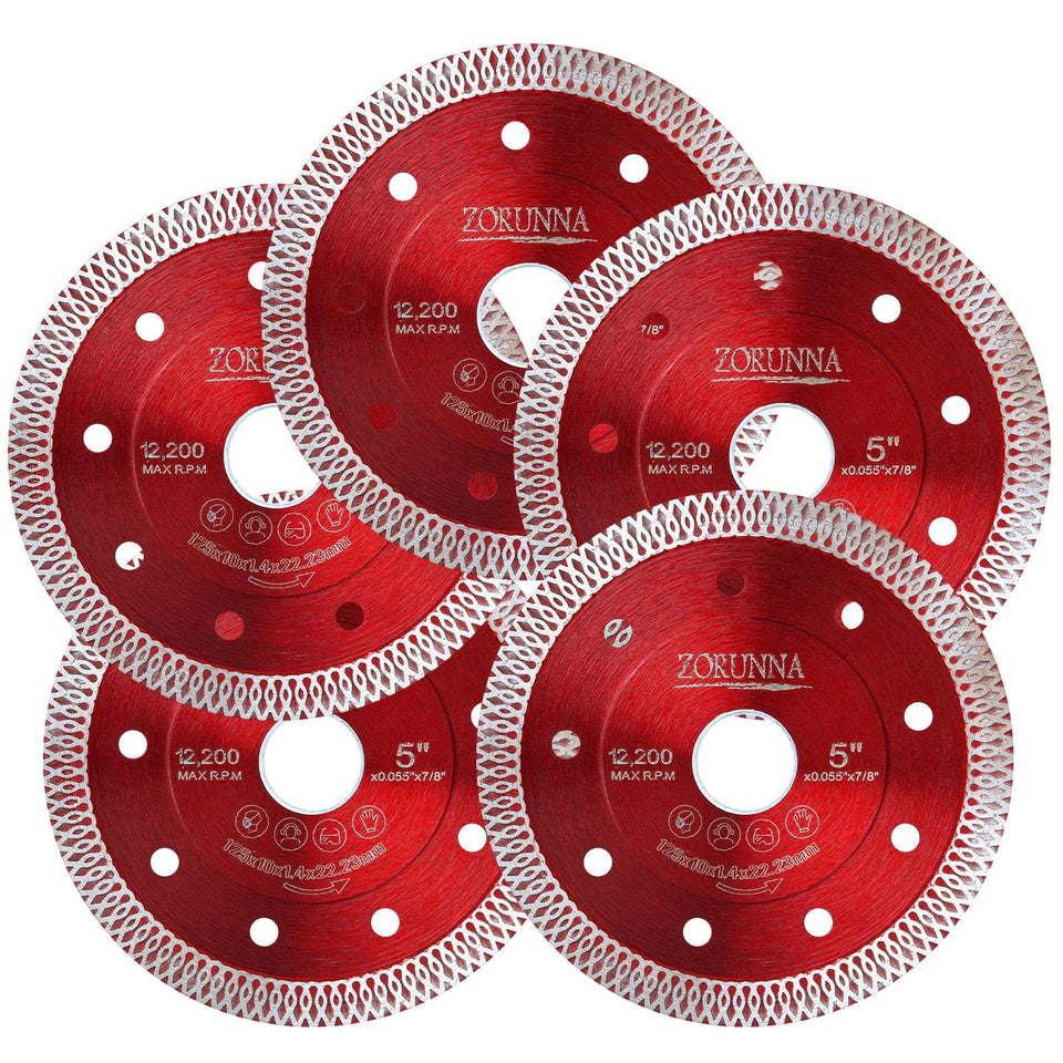 ZORUNNA 5-inch blade cutting tile with clean porcelain edges