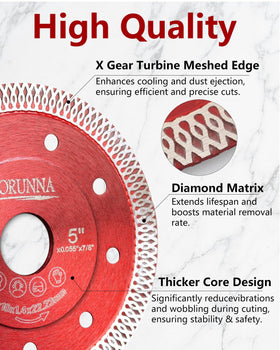 ZORUNNA diamond tile blade with turbo mesh for fast, smooth cuts