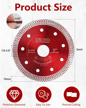 ZORUNNA porcelain and ceramic cutting blade for precise tile work