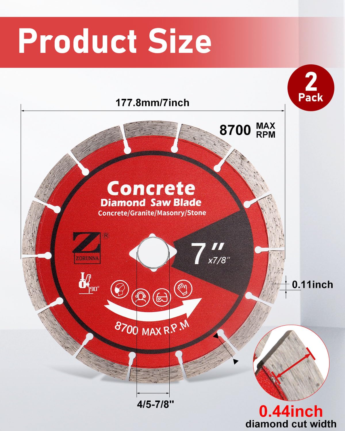 ZORUNNA blade supports wet cutting on masonry for clean results.