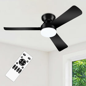 ZOUQILAI 42-inch ceiling fan with light, flush mount for stylish bedroom cooling