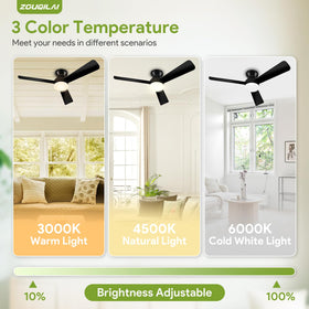 ZOUQILAI dimmable 3-CCT light creates versatile ambience