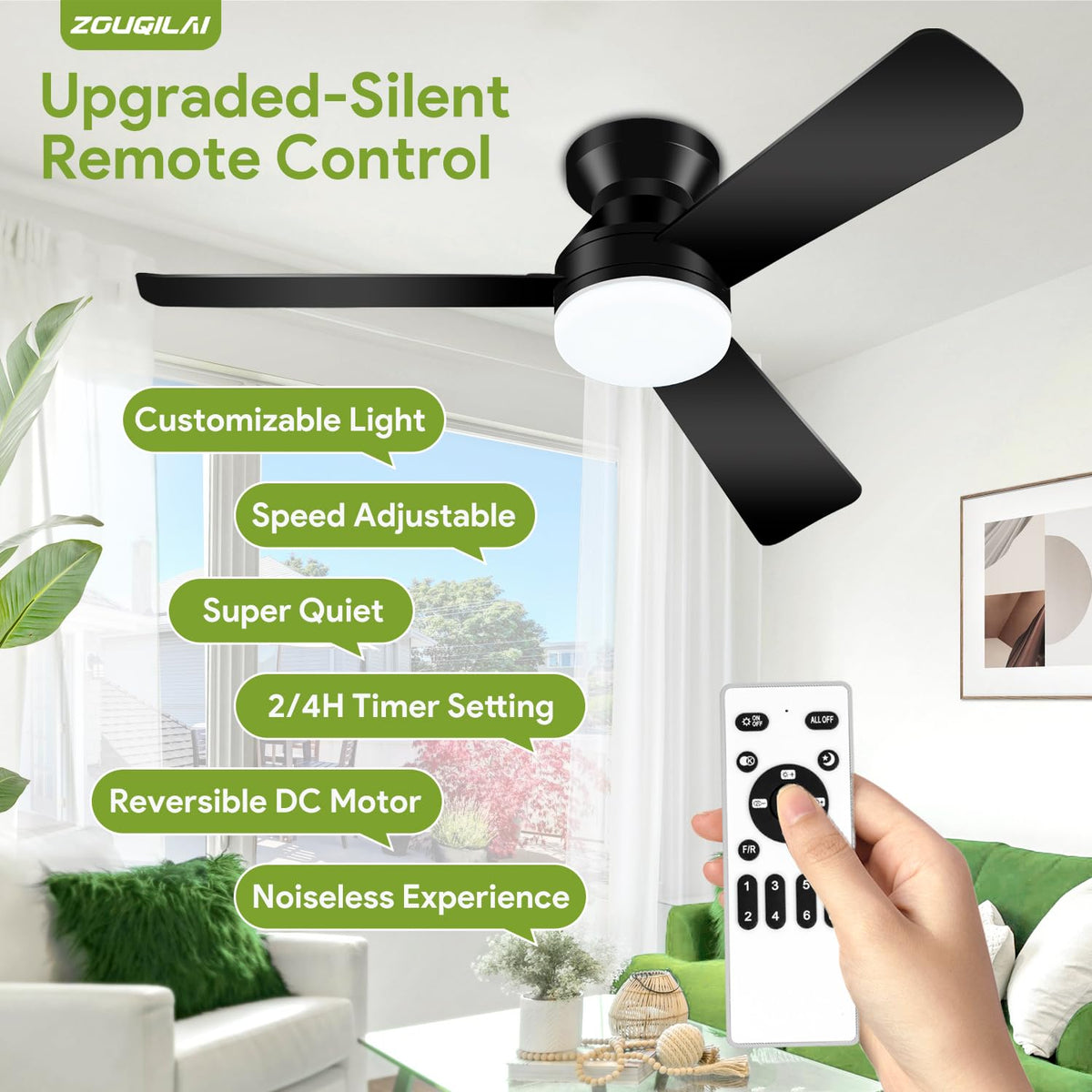 ZOUQILAI remote-controlled fan lets you adjust quickly from anywhere