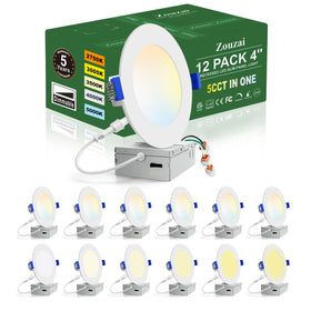 zouzai 12-pack 4in LED recessed light with color temperature switch for versatile mood lighting