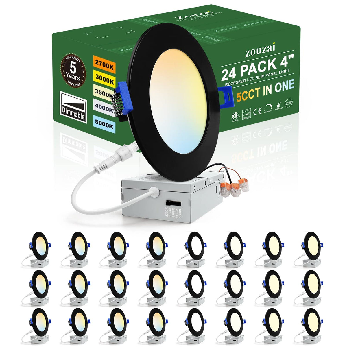 Zouzai 4-inch black LED can light in the box for easy setup.