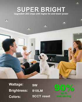 Zouzai 4-inch can light delivers 810 lumens for bright, efficient lighting.