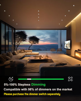Zouzai LED can light with dimming range for customized ambiance.