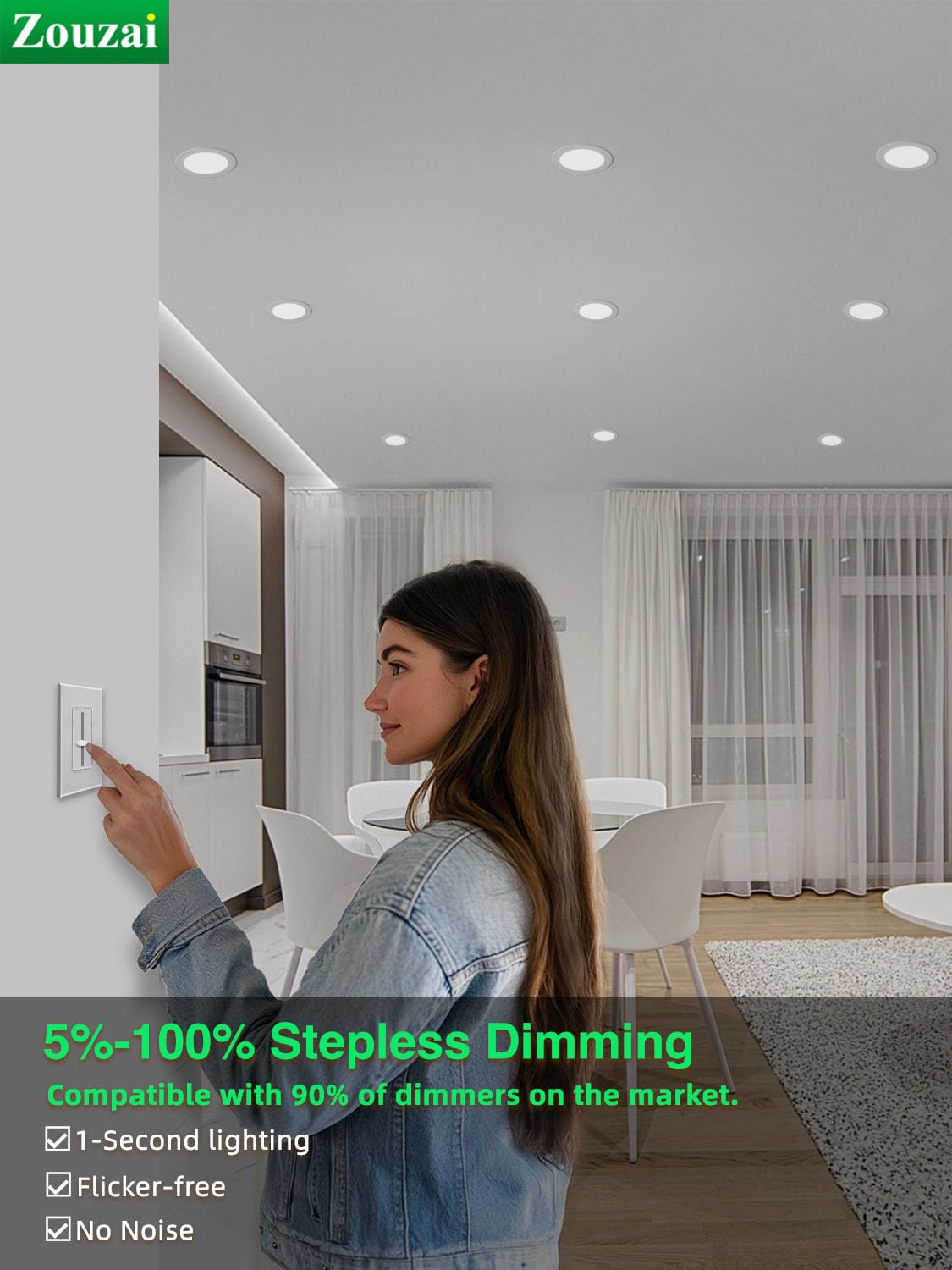 Zouzai 5CCT selectable light for flexible mood settings.