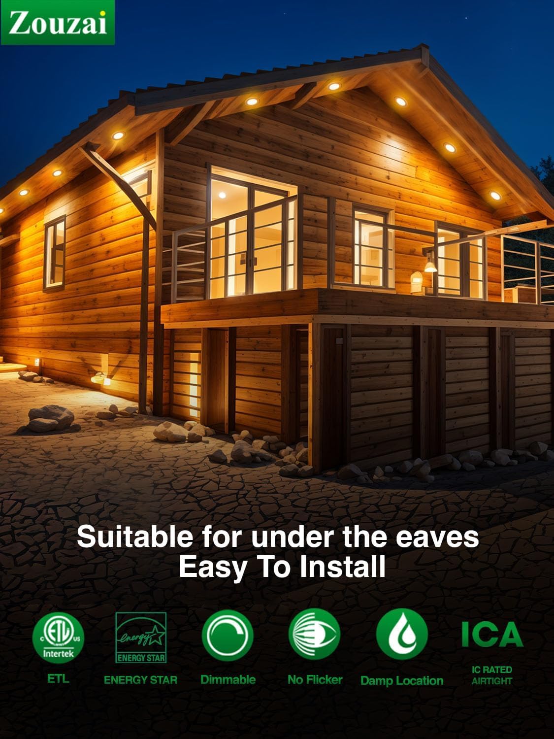 zouzai 6-pack LED recessed lights for whole-home illumination