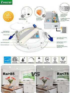 Zouzai energy-star certified recessed light reduces energy use.