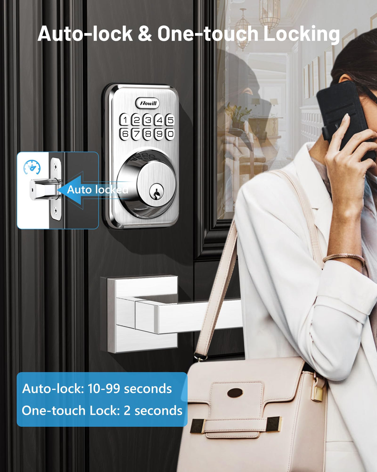 Zowill electronic keypad deadbolt demonstrates secure access options