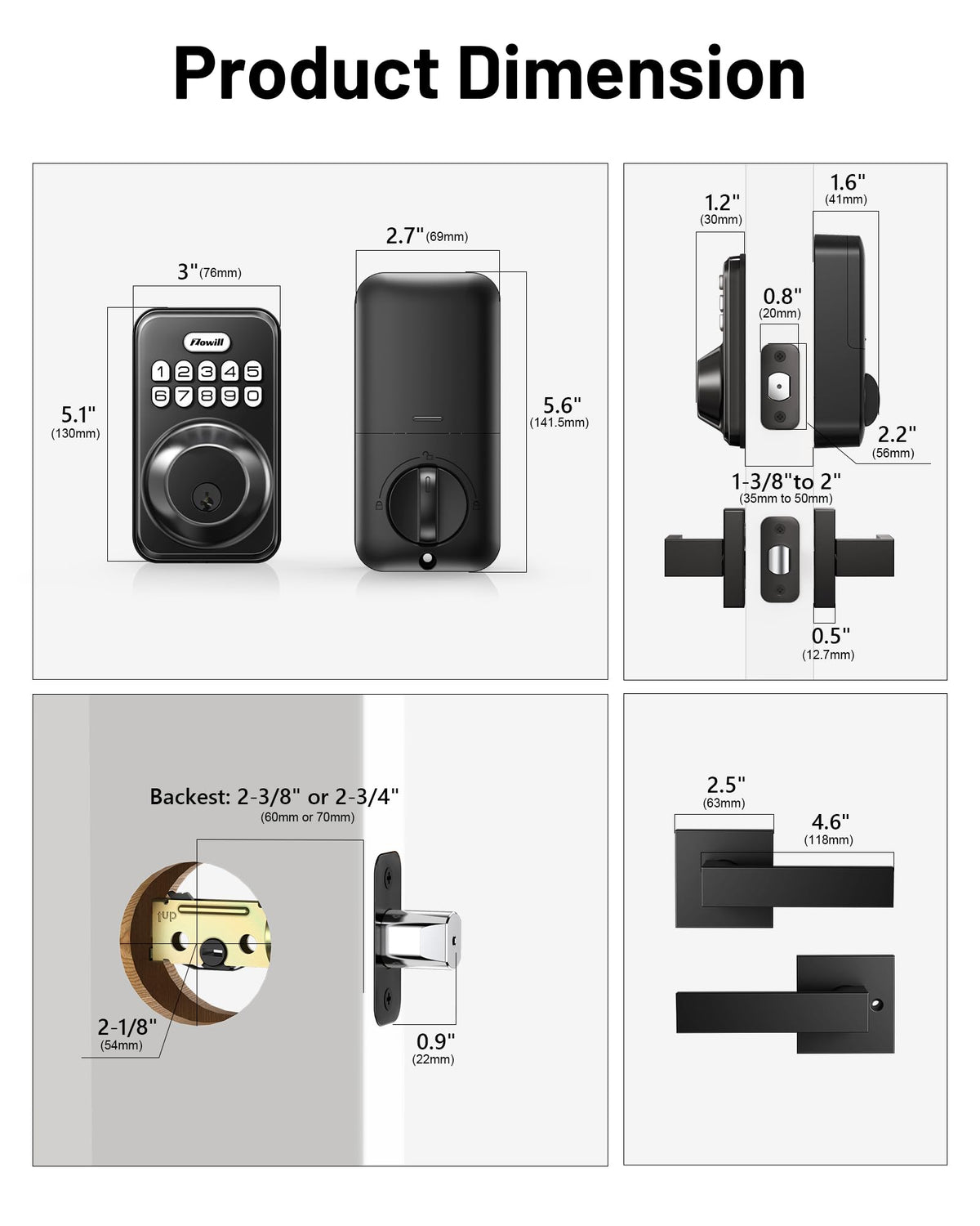 Zowill IP54 weatherproof rating withstands rain and shine at the entry door